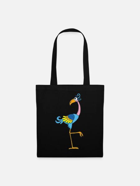 Oiseau rigolo - Sac en tissu - noir