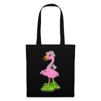 Hache de bûcheron flamant rose - Sac en tissu - noir - Devant