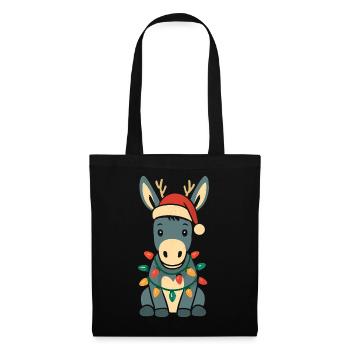 Cute donkey Christmas elf costume partner look - Tote Bag - black - Front