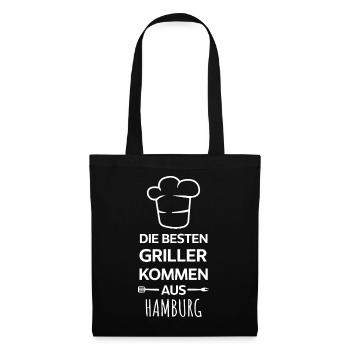 Die besten Griller kommen aus Hamburg Design - Stoffbeutel - Schwarz - Vorne