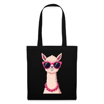 Lama - Stoffbeutel - Schwarz - Vorne