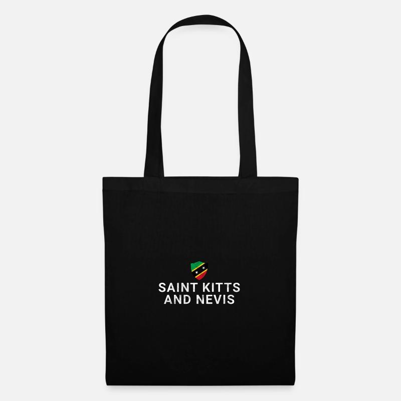 St. Kitts und Nevis - Stoffbeutel - Schwarz