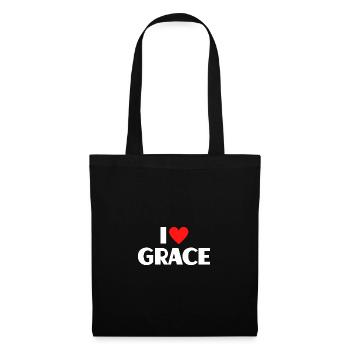 I Love Grace Red Heart Love Fan Gift - Tote Bag - black - Front
