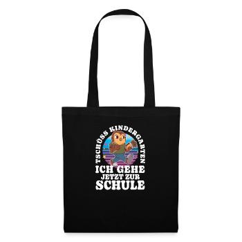 Einschulung 08 Zeichenfläche 16 - Stoffbeutel - Schwarz - Vorne