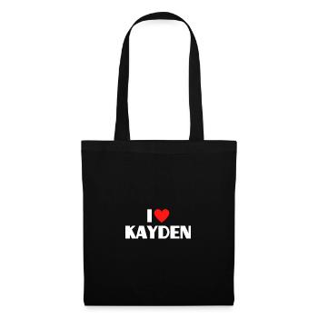 I love Kayden Rotes Herz Liebe Fan Geschenk - Stoffbeutel - Schwarz - Vorne