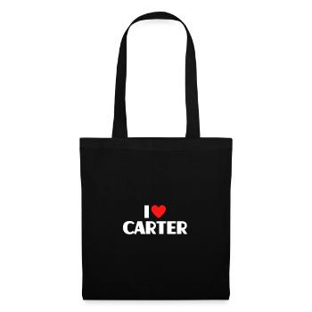 J’aime Carter Red Heart Love Fan Gift - Sac en tissu - noir - Devant