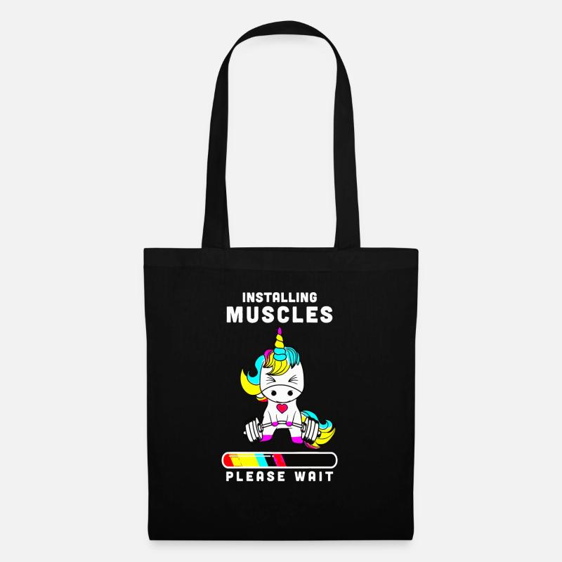 Lifting Installing Muscles Please Wait - Tote Bag - black