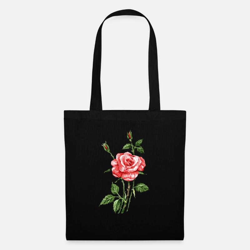 Blume - Stoffbeutel - Schwarz