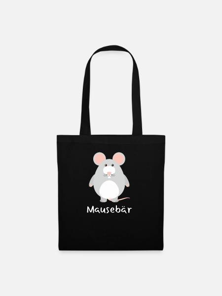 Mausebär Valentinstag Partner Beziehung - Stoffbeutel - Schwarz