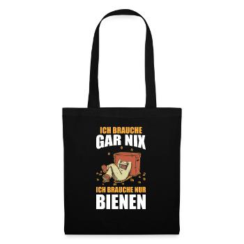 Biene Bienen Imkerei Imker - Stoffbeutel - Schwarz - Vorne