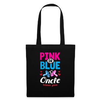 Pink or Blue Oncle Loves You Gender Reveal Party - Tote Bag - black - Front