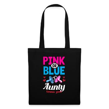 Pink or Blue Aunty Loves You Gender Reveal Party - Stoffbeutel - Schwarz - Vorne