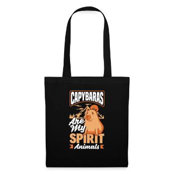 Capybara Nagetiere Capybaras sind meine Geisttiere - Stoffbeutel - Schwarz - Vorne