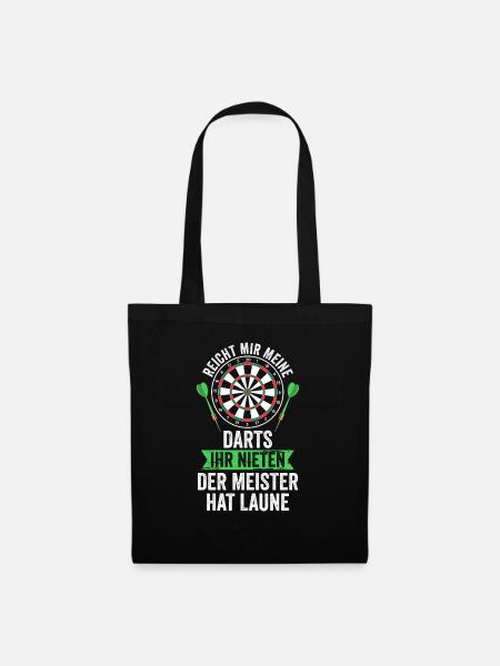 Darten Darts Dartpfeile Geschenk - Stoffbeutel - Schwarz