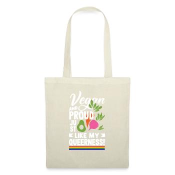Vegan et fier tout comme mon Queerness Vegan - Sac en tissu - nature - Devant