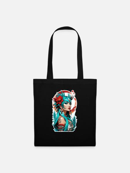 Indische Prinzessin - Aztek - Stoffbeutel - Schwarz