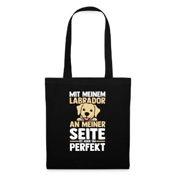 Hund Labrador - Stoffbeutel - Schwarz - Vorne