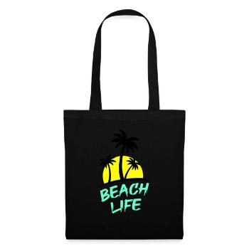 La vie à la plage - Sac en tissu - noir - Devant