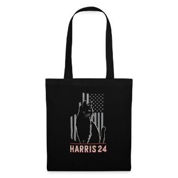 Kamala Harris 24 Cat Lady Supporter - Stoffbeutel - Schwarz - Vorne