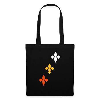 Lilien (Fleur de Lys) Diagonal Ornament - VEKTOR - Stoffbeutel - Schwarz - Vorne