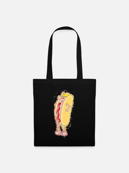 Hotdog Wurst hell glühend - Stoffbeutel - Schwarz