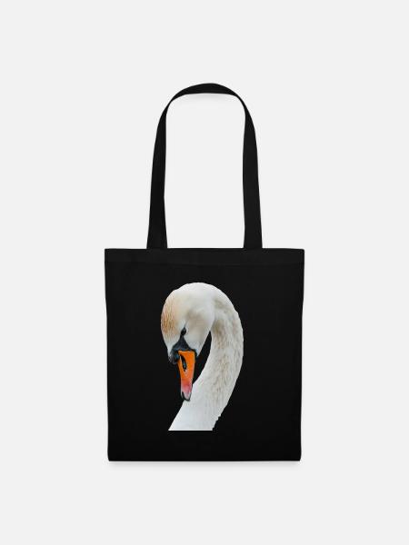 Schwan - Stoffbeutel - Schwarz