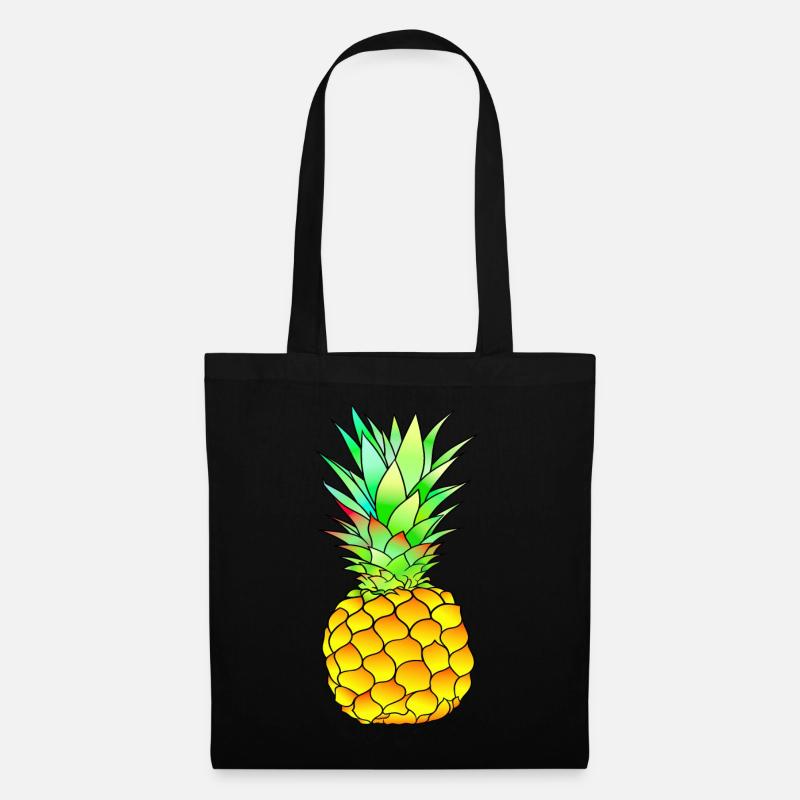 Ananas - Stoffbeutel - Schwarz