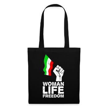 Woman, Life, Freedom | Free Iran! | Mit Flagge - Stoffbeutel - Schwarz - Vorne
