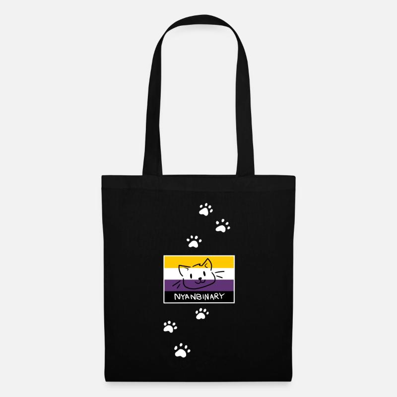 Nyanbinary - Stoffbeutel - Schwarz