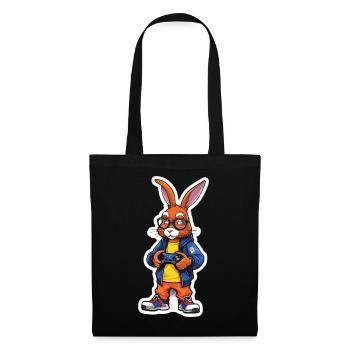 Gamer bunny with controller - Tote Bag - black - Front