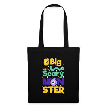 Monster Comic Little Sister Brother - Tote Bag - black - Front