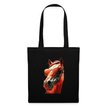 cadeau équitation chevaux lunette soleil humour - Sac en tissu - noir - Devant
