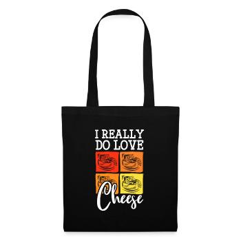 Amateur de fromage foodie fromagerie laitière - Sac en tissu - noir - Devant