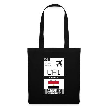 Carte d’embarquement au Caire, Égypte - Billet d’aéroport CAI - Sac en tissu - noir - Devant
