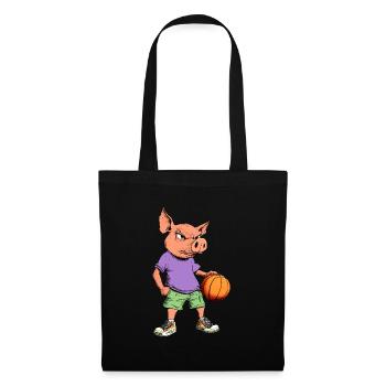 Cochons Basket-ball / Basketteur Cochon - Sac en tissu - noir - Devant