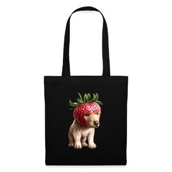 Chien fraise - Sac en tissu - noir - Devant