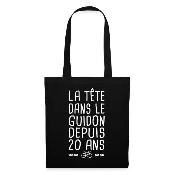 20 ans vélo tête dans le guidon anniversaire 20 - Sac en tissu - noir - Devant