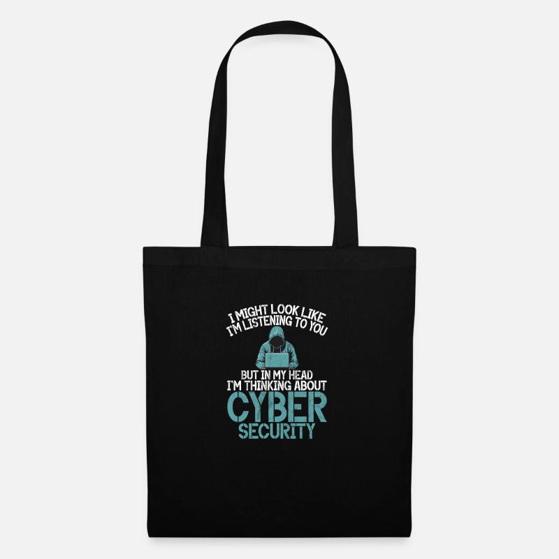 Cyber security hacker hacking - Tote Bag - black