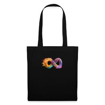 Unendlichkeitszeichen you and me infinity sign - Stoffbeutel - Schwarz - Vorne