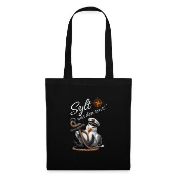 Sylt quoi d’autre ! mouette drôle avec ancre - Sac en tissu - noir - Devant