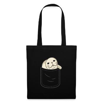 Cute seal breast pocket - Tote Bag - black - Front
