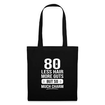 80 Jahre so charmantes Geschenk 80-jähriges Jubiläum - Stoffbeutel - Schwarz - Vorne