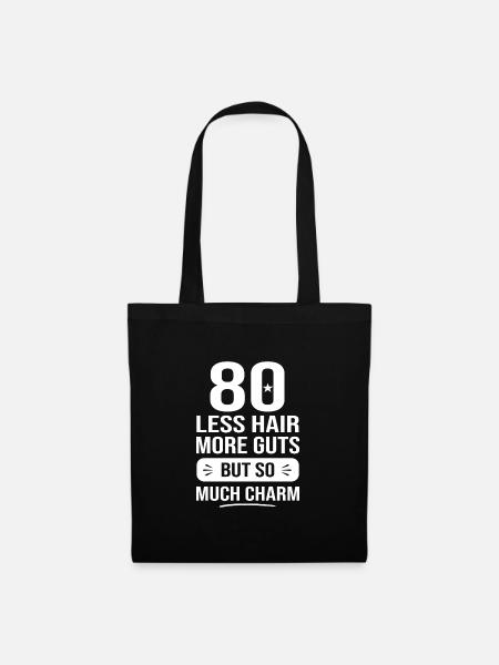 80 Jahre so charmantes Geschenk 80-jähriges Jubiläum - Stoffbeutel - Schwarz
