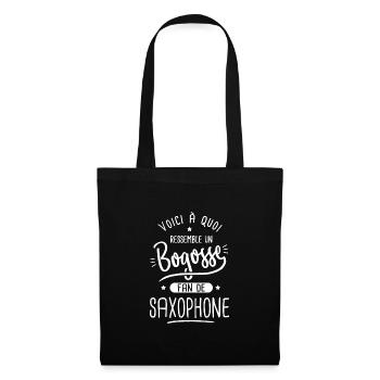 Saxophone Bogosse musique musicien xaxophoniste - Sac en tissu - noir - Devant