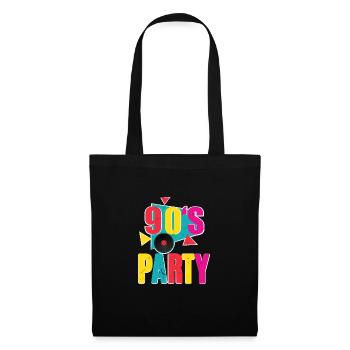 90s Party - Stoffbeutel - Schwarz - Vorne