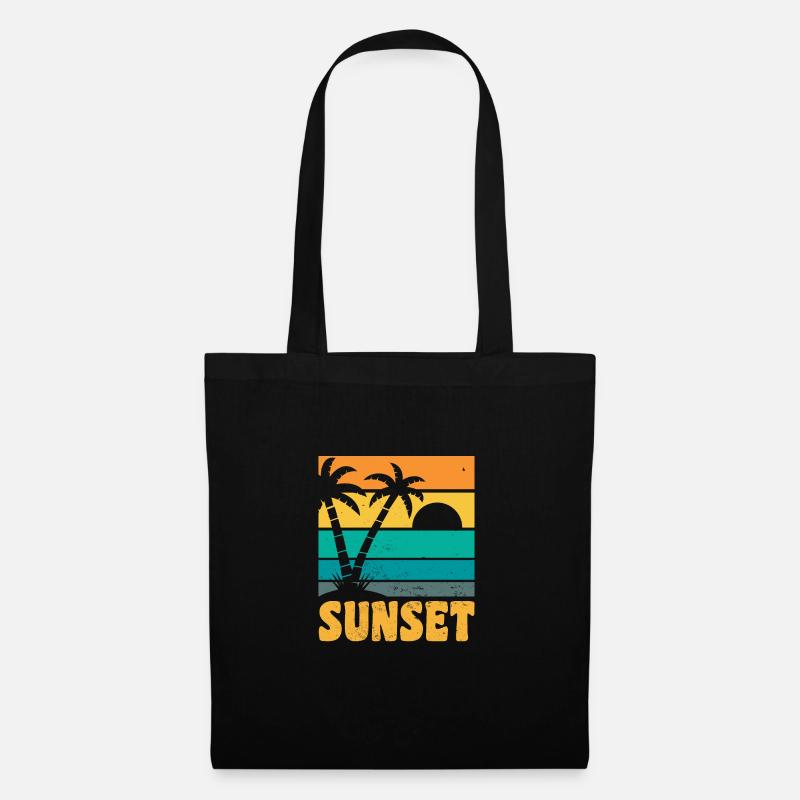 Sunset Retro Style - Stoffbeutel - Schwarz