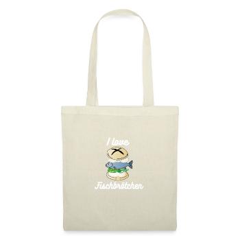I Love Fischbroetchen Brathering Geschenk Norden - Stoffbeutel - Natur - Vorne