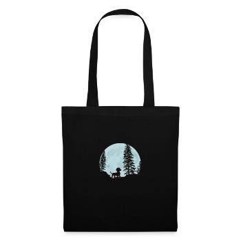 Funny Dachshund Full Moon Wiener Dog - Tote Bag - black - Front