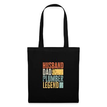 Legendary Husband Plumber Dad Father Best Retro - Tote Bag - black - Front