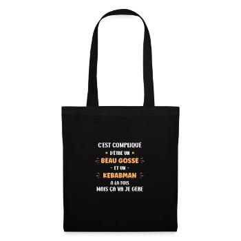 Beau gosse homme kebabman - Sac en tissu - noir - Devant